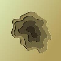 banners with 3D abstract background with brown paper cut waves. vector