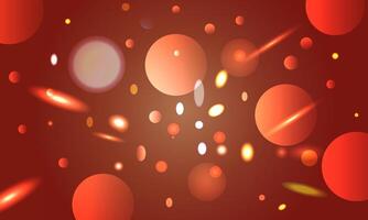 abstract circle bubble with light on red background. vector