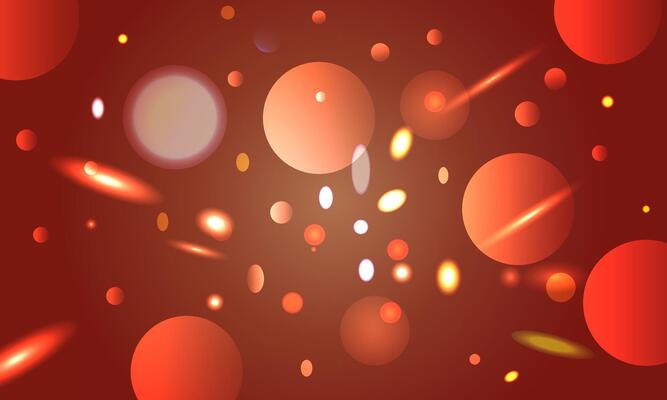 abstract circle bubble with light on red background.