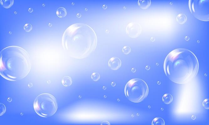 Banner Blue circle bubble bokeh abstract background.