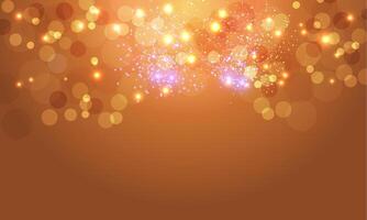 illustration of sparkling circles and blurred circles light background. golden bright light. vector