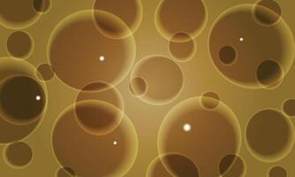 Abstract liquid fluid circles dark yellow color background. soft bubbles. vector
