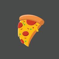 slice of pizza in flat design. vector