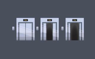 open and close elevator door in isolated graphic design. vector