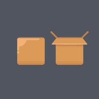 open and close cardboard box in isolated graphic design. vector
