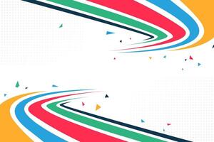 Abstract background with colorful paths or lines for olympic sport event vector