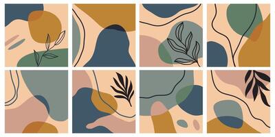 Modern abstract cover set, minimal cover design. Colorful geometric background, vector