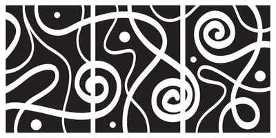 Collection of stylish templates with organic abstract shapes and lines in black and white. Pastel background in minimalist style. vector