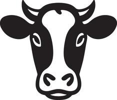 Cow icon. Cow head front view simple black design isolated on white background vector