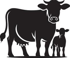 Cow and Calf SVG Cut File for Cricut and Silhouette, EPS vector