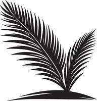 Beautiful palm tree leaf set silhouette background illustration vector