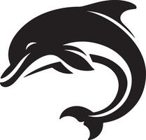 dolphin logo design silhouette illustration vector
