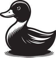 Rubber duck bath toy flat icon for apps and websites vector