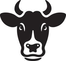 Cow icon. Cow head front view simple black design isolated on white background. illustration vector