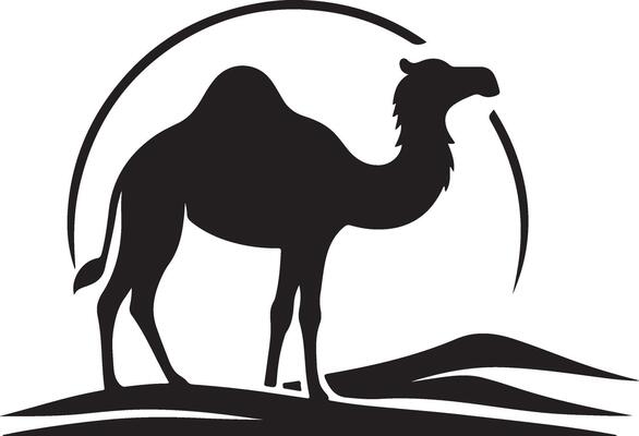 Camel icon, silhouette, logo on white background.eps