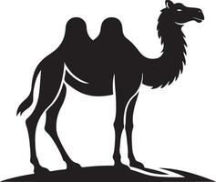 camel caravan silhouette. Camel caravan in the desert. illustration vector