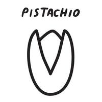 Pistachio. Outline icon. Black color. Illustration on white background. vector