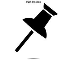 push pin icon, illustrator on background vector