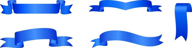 Collection of Different Empty Blue Ribbon vector