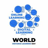 World Distance Learning Day vector