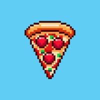 Pixel art pizza game asset design vector
