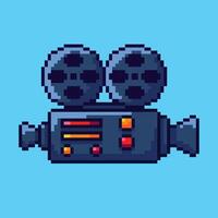 Pixel art movie camera game asset design vector