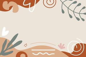 Hand Drawn Botanical Chic Bohemian Shape Element Background Template vector