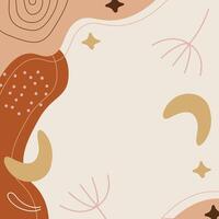 Hand Drawn Botanical Chic Bohemian Shape Element Background Template vector