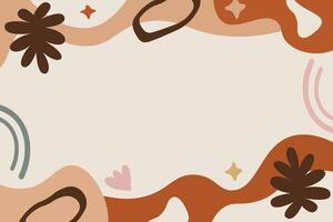 Hand Drawn Botanical Chic Bohemian Shape Element Background Template vector