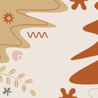 Hand Drawn Botanical Chic Bohemian Shape Element Background Template vector