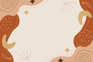 Hand Drawn Botanical Chic Bohemian Shape Element Background Template vector