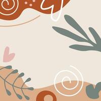 Hand Drawn Botanical Chic Bohemian Shape Element Background Template vector