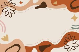 Hand Drawn Botanical Chic Bohemian Shape Element Background Template vector