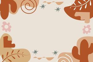 Hand Drawn Botanical Chic Bohemian Shape Element Background Template vector