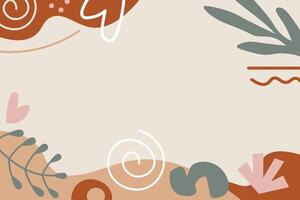 Hand Drawn Botanical Chic Bohemian Shape Element Background Template vector
