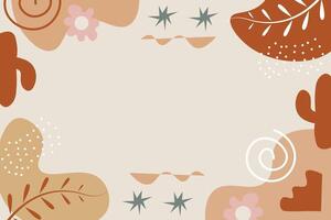 Hand Drawn Botanical Chic Bohemian Shape Element Background Template vector