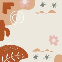 Hand Drawn Botanical Chic Bohemian Shape Element Background Template vector