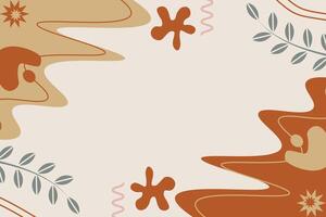 Hand Drawn Botanical Chic Bohemian Shape Element Background Template vector