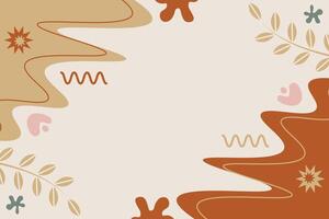 Hand Drawn Botanical Chic Bohemian Shape Element Background Template vector