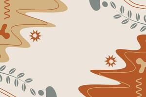Hand Drawn Botanical Chic Bohemian Shape Element Background Template vector