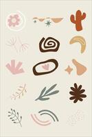 Hand Drawn Botanical Chic Bohemian Shape Element Bundle vector
