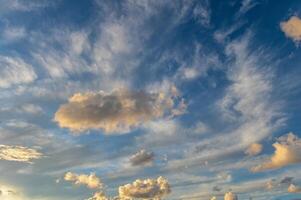 white fluffy clouds on blue sky in summer 1 photo