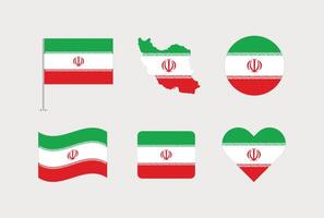 Iran flag. Set of Iran Flags Collection. vector