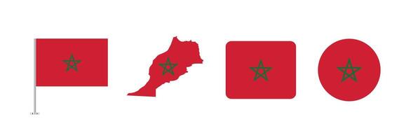Morocco flag. Set of Morocco Flags Collection. vector