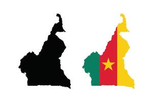 Cameroon Map. Map of Cameroon with National Flag. vector