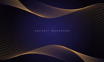 Abstract yellow line wave curve on blue design modern luxury technology futuristic background vector