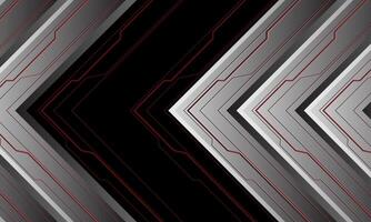 Abstract silver arrow cyber direction geometric on black design modern futuristic technology creative background vector