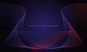 Abstract blue red line wave curve on dark blue design modern luxury technology futuristic background vector