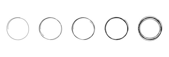 The circles are drawn by hand. vector