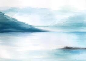 abstract minimal hand painted ocean landscape background vector